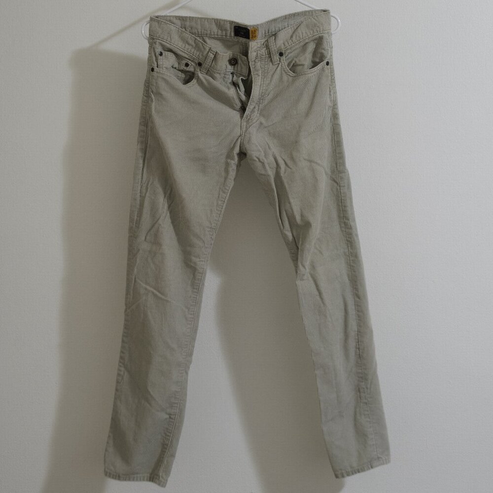 J.Crew White Corduroy Pants Mens 29x30 770 Straight Fit